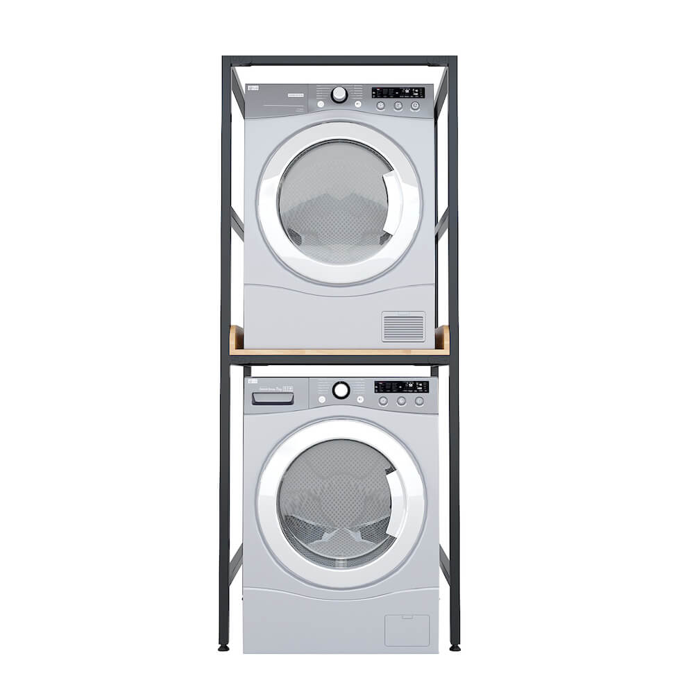Kệ máy giặt 2 tầng gỗ Cao Su khung sắt tĩnh điện LHS-9365