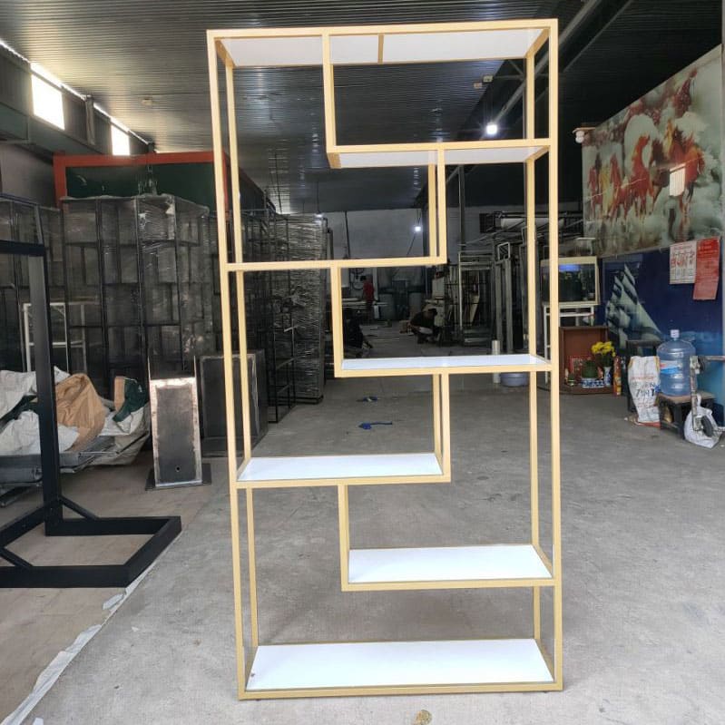 Kệ trang trí khung sắt mặt gỗ LHS-8786