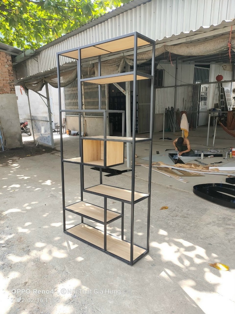 Kệ khung sắt mặt gỗ LHS-8366