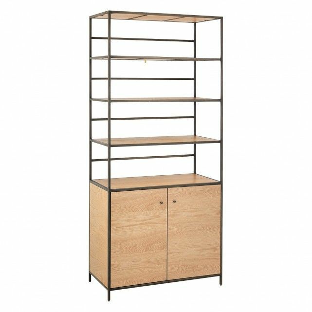Kệ hồ sơ khung chân sắt mặt gỗ có tủ LHS-7970