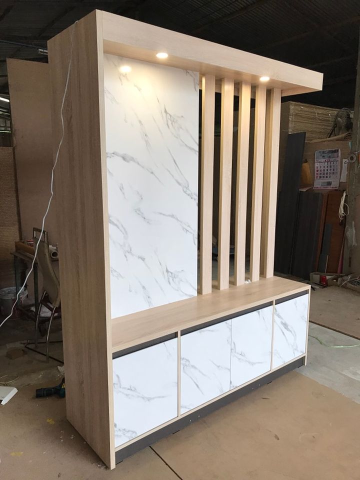 Kệ vách ngăn phòng gỗ công nghiệp MDF chống ẩm LHS-7191