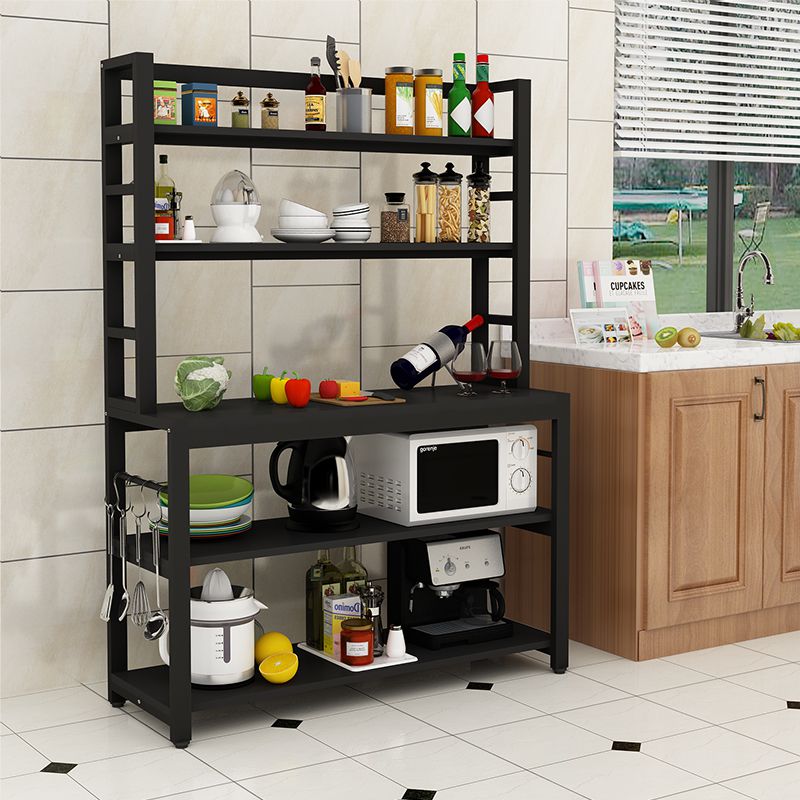 Kệ bếp đa năng 5 tầng gỗ MDF khung sắt LHS-6786 Khung Đen Màu đen
