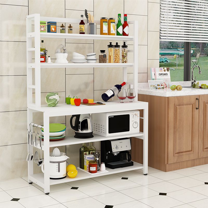 Kệ bếp đa năng 5 tầng gỗ MDF khung sắt LHS-6789 Khung Trắng Màu đen