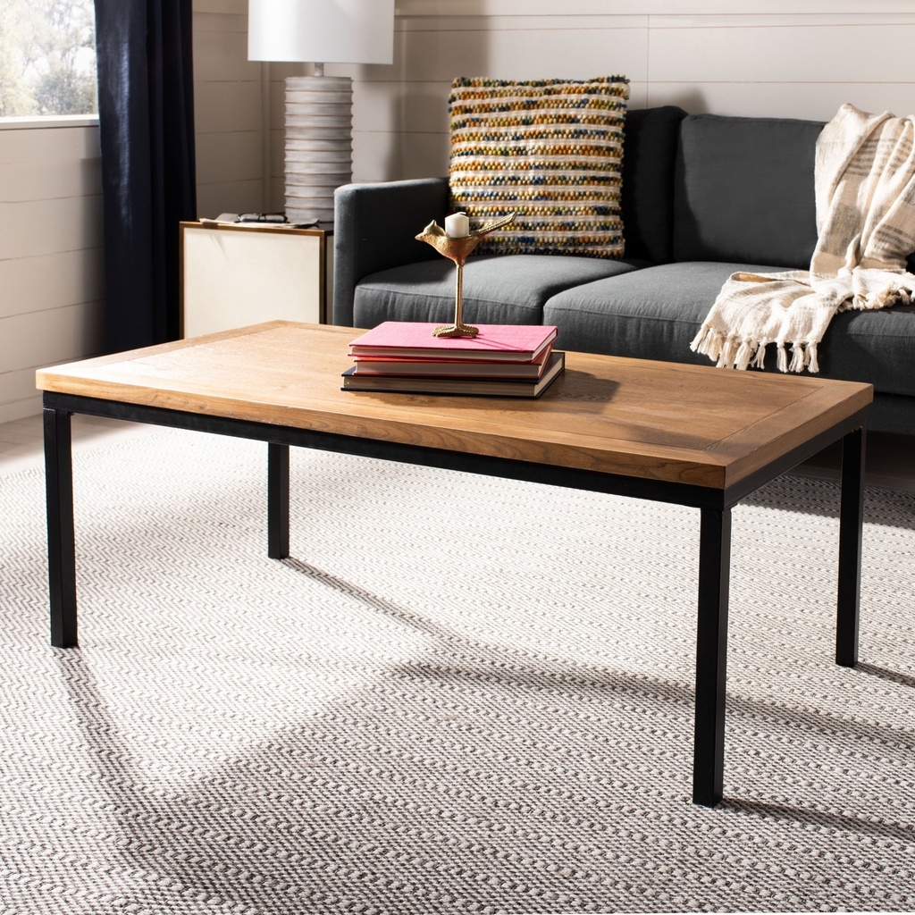 Bàn sofa chân sắt mặt gỗ tự nhiên LHS-8986