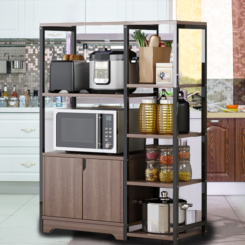 Kệ để lò vi sóng khung sắt có tủ gỗ LHS-5117