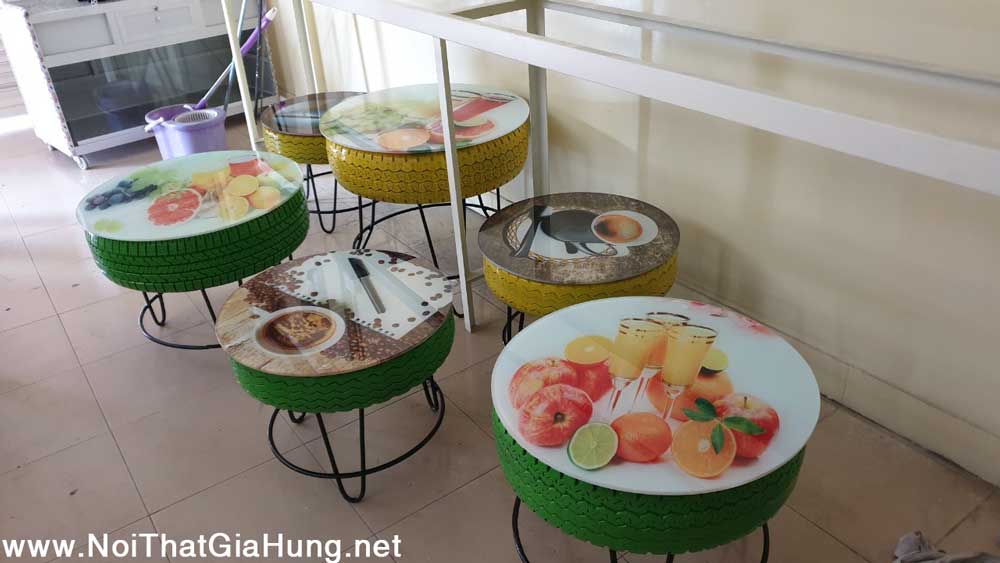 [LHS-5362] Mặt bàn cafe kính cường lực in tranh 3D LHS-5362