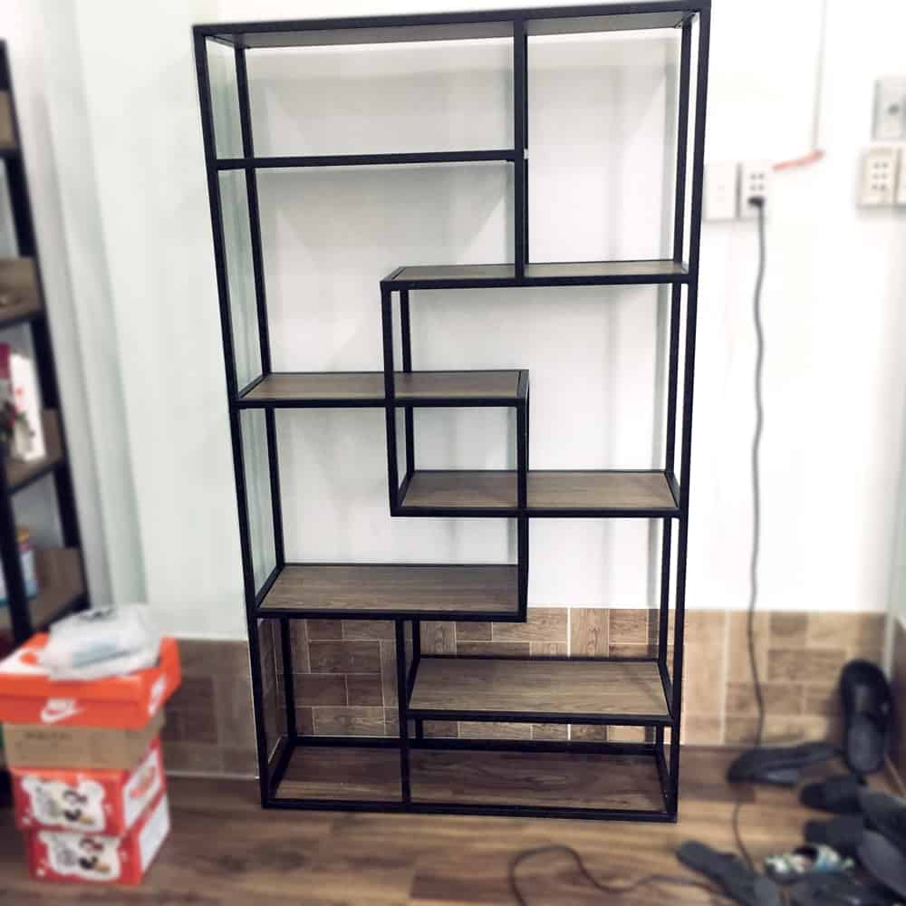 [LHS-3551] Kệ trang trí khung chân sắt mặt gỗ LHS-3551