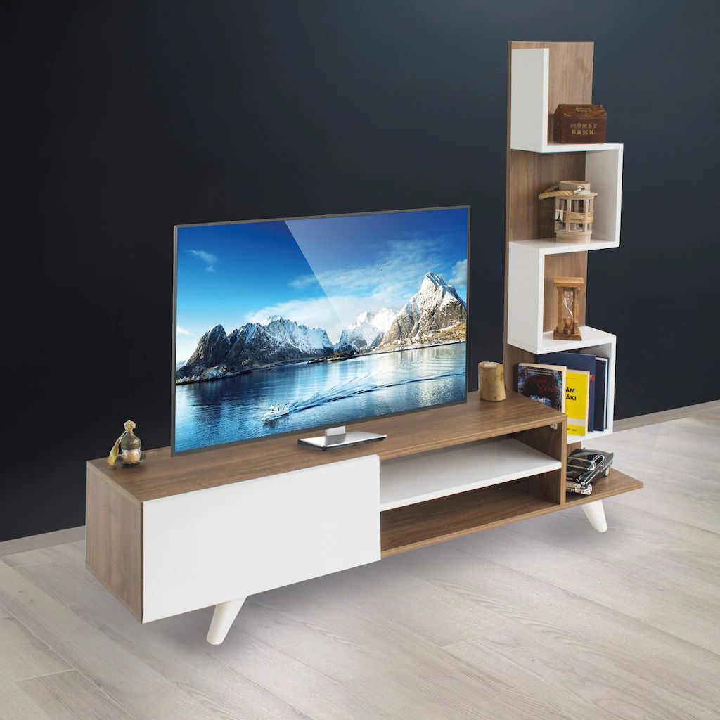 [LHS-3350] Bộ 2 món kệ tivi + kệ sách trang trí LHS-3350