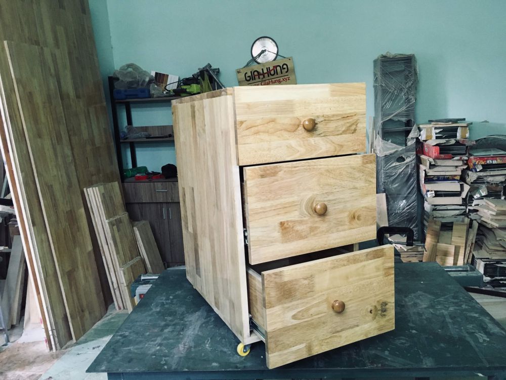 [LHS-3250] Tủ hồ sơ cá nhân gỗ cao su có 3 ngăn kéo LHS-3250